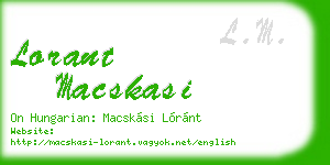 lorant macskasi business card