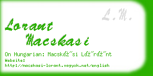 lorant macskasi business card